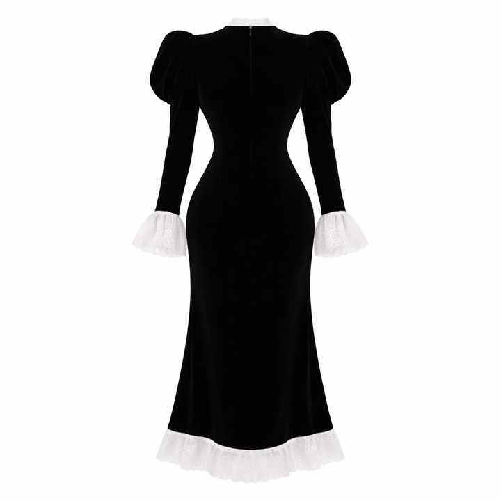 Maravelle | Velvet Lace Fishtail Gown