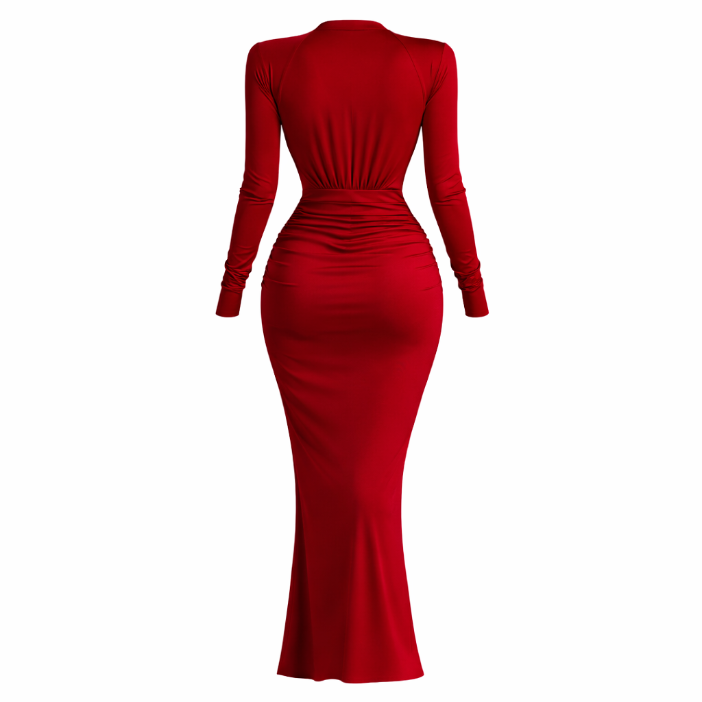 Aurelia | Deep Collar Wrap Party Dress