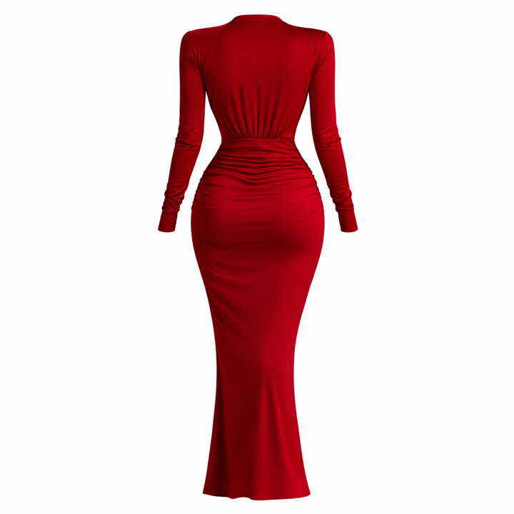 Aurelia | Deep Collar Wrap Party Dress