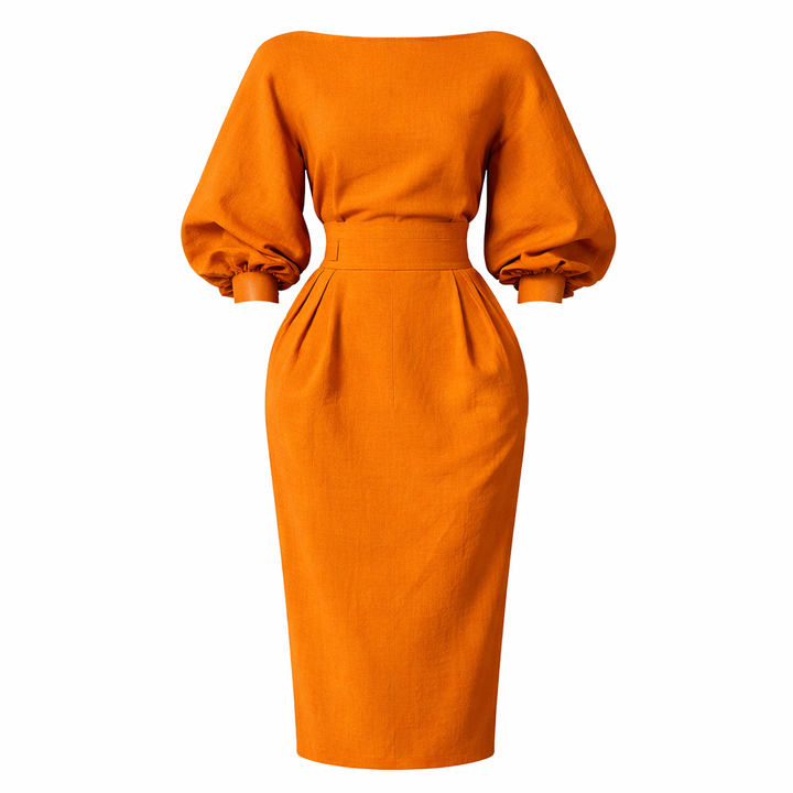 Celestine | High Waist Pleated A-Line Dress