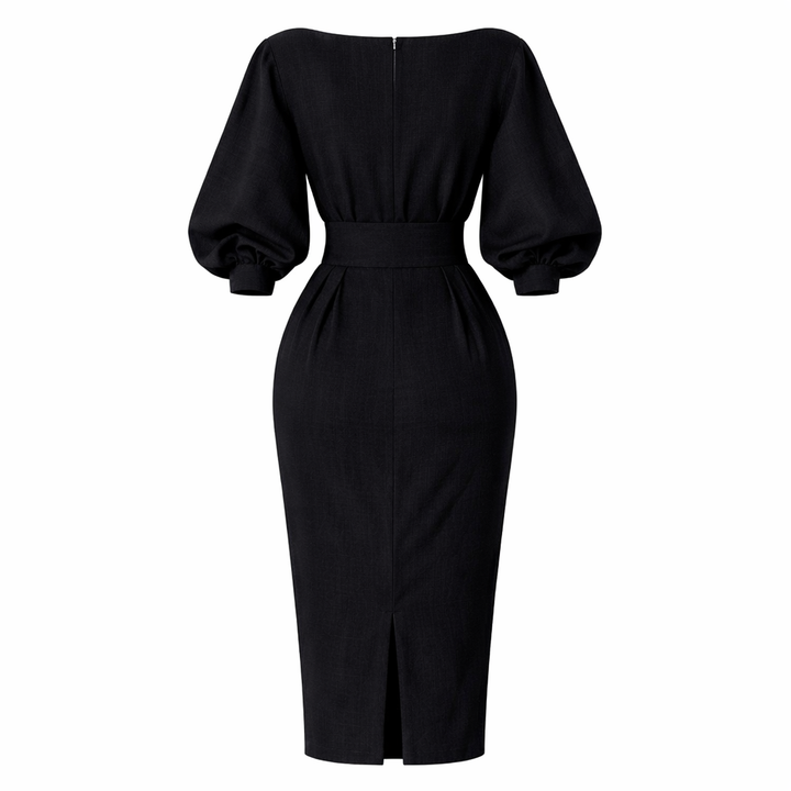 Celestine | High Waist Pleated A-Line Dress